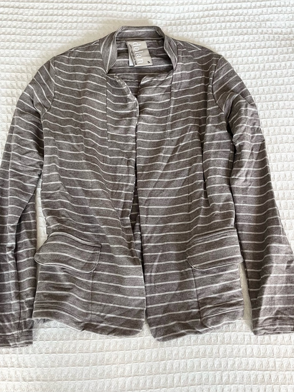 dolan brown Striped Women's open front knit blazer medium
